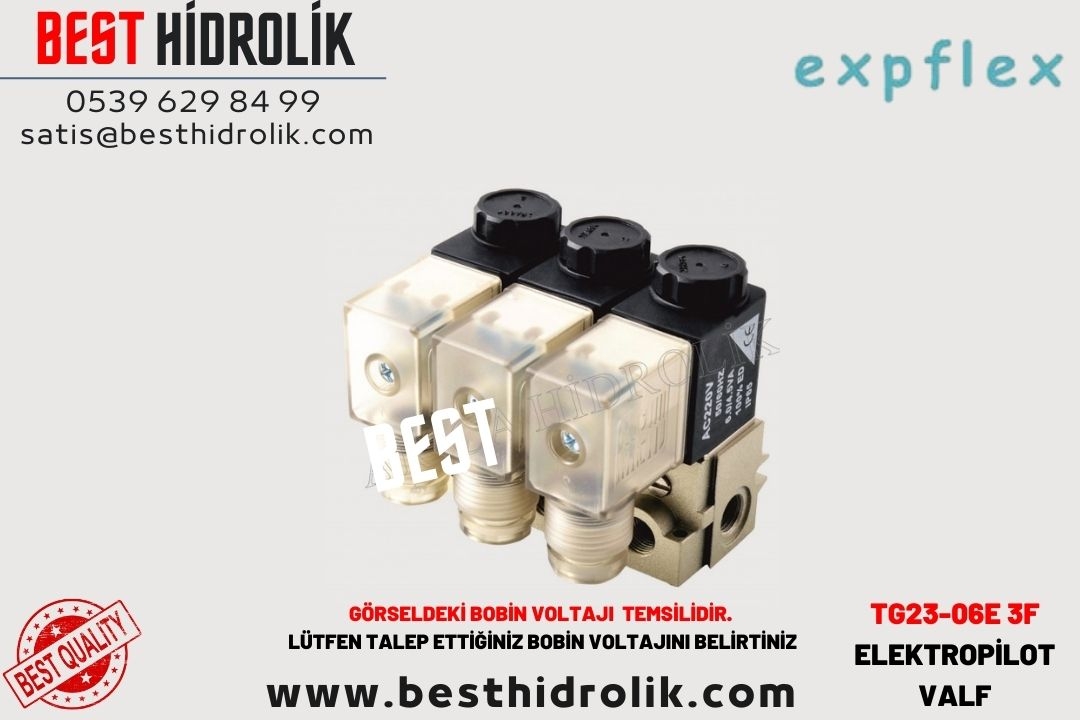 1/8%203%20LÜ%20ELEKTRO%20PİLOT%20VALF%20TG23-06E%203F